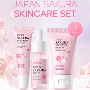 one-set-Japan-Sakura-Skincare-Set-Korean-Face-Serum-Essence-Cream-Moisturize-Fade-Dark-Circles-Eye