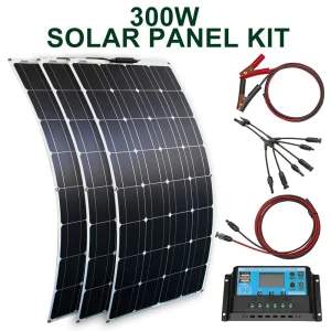 solar-panel-kit-and-300w-200w-100w-flexible-solar-panels-12v-24v-high-efficiency-battery-charger