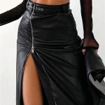 wsevypo-Black-PU-Leather-High-Waist-Pencil-Skirts-Vintage-Grunge-Women-Streetwear-Zipper-High-Split-Bodycon
