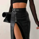 wsevypo-Black-PU-Leather-High-Waist-Pencil-Skirts-Vintage-Grunge-Women-Streetwear-Zipper-High-Split-Bodycon-2