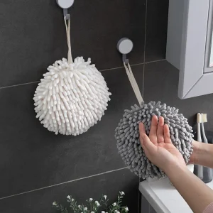 xiaomi-Chenille-Hand-Towels-Kitchen-Bathroom-Hand-Towel-Ball-with-Hanging-Loops-Quick-Dry-Soft-Absorbent-1
