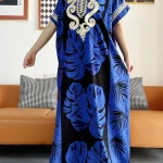 2023-New-African-Style-Short-Sleeve-Dresses-Floral-Printed-Big-Flower-Loose-Boubou-Maxi-Islam-Women-4