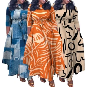 African-Dresses-For-Women-Plus-Size-Polyester-New-Vetement-Femme-Dashiki-Abaya-Print-Maxi-Dress-Africa