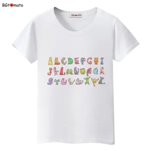 Cartoon-words-creative-t-shirts-for-women-new-arrival-fashion-cool-tops-summer-tees-comfortable-soft