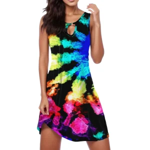Fashion-Women-s-Straight-Dress-2024-Summer-Vacation-New-Multicolor-Abstract-Print-Hollow-Casual-Mini-Sleeveless