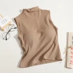 HELIAR-Women-Mock-Neck-Tank-Tops-With-Bra-Pad-Sexy-Simple-Crop-Tops-Ribbed-Sleeveless-Casual-3