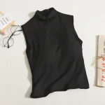 HELIAR-Women-Mock-Neck-Tank-Tops-With-Bra-Pad-Sexy-Simple-Crop-Tops-Ribbed-Sleeveless-Casual-5
