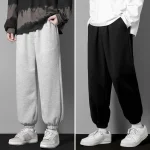 Korean-Style-Fashion-Sweatpants-New-Summer-Spring-Light-Gray-Baggy-Wide-Leg-Pants-Straight-Leg-Casual-3