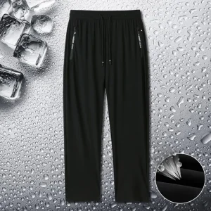 Mid-rise-Men-Pants-Elastic-Waistband-Drawstring-Pockets-Ice-Silk-Thin-Jogging-Sweatpants-Loose-Baggy-Hiphop