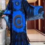 New-Dubai-Muslim-Cotton-Dress-Women-Loose-Maxi-Robe-Floral-Diamonds-Femme-Musulmane-African-Printing-Floral-2