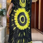 New-Dubai-Muslim-Cotton-Dress-Women-Loose-Maxi-Robe-Floral-Diamonds-Femme-Musulmane-African-Printing-Floral-3