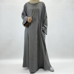 New-Linen-Closed-Abaya-With-Pockets-High-Quality-Modest-Long-Sleeve-Cotton-Maxi-Dress-EID-Ramadan