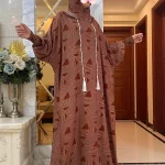 New-Muslim-Long-Sleeve-Women-Abaya-Eid-Hooded-Two-Hats-CottonDress-Turkey-Kaftan-Arab-Robe-Islamic-2