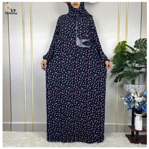 New-Muslim-Long-Sleeved-Cotton-For-Women-Ramadan-Prayer-Turkey-Middle-East-Femme-Robe-Floral-Loose
