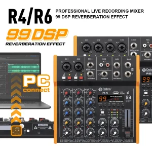 New-R6-R4-6-Channel-Multi-Audio-Mixer-99DSP-Stereo-Bluetooth-5-0-6-5mm-Output