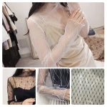 New-Sexy-Lace-Blouse-Women-T-Shirts-Tops-Tee-Thin-Summer-Long-Sleeve-See-through-Mesh-4