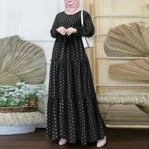 New-Women-s-Bohemian-Polka-Dot-Print-Muslim-Dresses-Long-Sleeves-Prayer-Clothes-For-Women-Ramadan-1