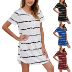 New-Womens-Short-Sleeve-loose-dress-Striped-Printing-Sleepshirt-Scoopneck-Cute-Nightdress-Comfy-Nightgown-Dress-2024-5