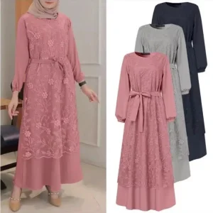 Party-Dresses-O-Neck-Women-2023-New-Lace-Elegant-Turkey-Eid-Muslim-Maxi-Dress-Jalabiya-Ramadan