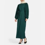 Ramadan-Muslim-Robe-Jalabiya-Abaya-Solid-Color-Belt-Dress-Casual-Long-Sleeve-Caftan-Dresses-Eid-Women-2