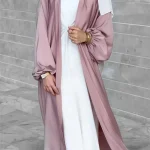 Satin-Open-Abaya-Turkey-New-Kimono-Abayas-for-Women-Dubai-Bubble-Sleeve-Plain-Muslim-Hijab-Dress-2