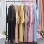 Satin-Open-Abaya-Turkey-New-Kimono-Abayas-for-Women-Dubai-Bubble-Sleeve-Plain-Muslim-Hijab-Dress-5
