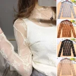 Sexy-Women-T-Shirts-Lace-Mesh-Tee-Long-Sleeve-See-through-Tops-Ladies-Floral-Blouse-Women-3