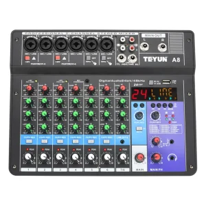 TEYUN-8-Channel-DJ-Sound-Mixing-Table-24-DSP-Effect-Audio-Mixer-Bluetooth-PC-USB-Play
