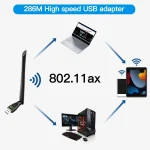 WIFI-6-USB-Adapter-AX300-Network-Card-USB-Dongle-2-4GHz-with-20dB-High-Gain-Antenna-4