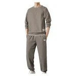 Waffle-Texture-Sport-Suit-Men-s-Casual-Waffle-Texture-Sweatshirt-Suit-with-Elastic-Waist-Jogger-Pants-4