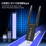 WiFi-USB-3-0-Adapter-1300Mbps-Bluetooth-5-0-Dual-Band-2-4GHz-5GHz-Wifi-Usb-3