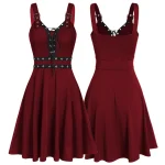 Women-Gothicism-Dress-Plus-Size-Cool-Solid-Bandage-Irregular-Hem-Sleeveless-Camisole-Mini-Dresses-2024-Y2k-1