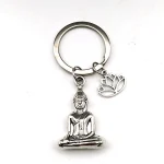 2020-NEW-Buddha-Keychain-Lotus-Flower-Keyringsilver-color-Spiritualist-Key-Ring-Gift-For-Friend-MEN-WOMEN-1