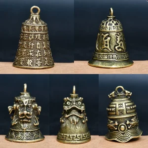 Antique-Water-Wind-Chimes-To-Invite-Buddha-Buddhist-Guanyin-Bell-Mini-Brass-Sculpture-Home-Feng-Shui