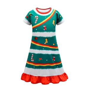 Christmas-Dress-Kids-Girls-Winter-Funny-Prints-Big-Swing-Dresses-Vintage-Children-Xmas-Carnival-Party-Dress