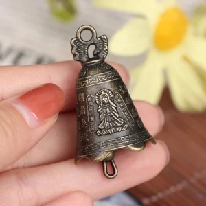 Hot-Sale-New-1PC-Alloy-Antique-Bell-Chinese-Mini-Sculpture-Pray-Guanyin-Buddha-Bell-Shui-Feng