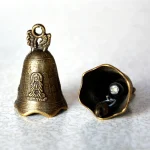 NEW-Antique-Bell-China-s-Brass-Copper-Sculpture-Pray-Guanyin-Mini-Bell-Shui-Feng-Bell-Invitation-3