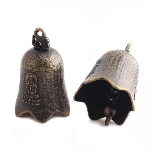 NEW-Antique-Bell-China-s-Brass-Copper-Sculpture-Pray-Guanyin-Mini-Bell-Shui-Feng-Bell-Invitation