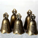 NEW-Antique-Bell-China-s-Brass-Copper-Sculpture-Pray-Guanyin-Mini-Bell-Shui-Feng-Bell-Invitation-4