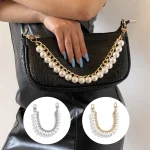 New-1PC-Pearl-Bag-strap-For-Handbag-Belt-DIY-Purse-Replacement-Handles-Cute-Bead-Metal-Chainfor-2