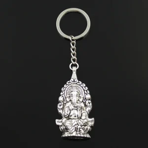 New-Fashion-Keychain-62x32mm-Ganesha-Buddha-Elephant-Pendants-DIY-Men-Jewelry-Car-Key-Chain-Ring-Holder