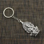 New-Fashion-Men-30mm-Keychain-DIY-Metal-Holder-Chain-Vintage-Ganesha-Buddha-Elephant-62x32mm-Silver-Color-4