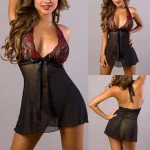 New-Hot-Sale-Women-sexy-Plus-Size-halter-Lace-G-string-Nightwear-Underwear-Erotic-BabyDoll-Dress-3