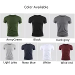 New-Mens-Summer-Short-Sleeve-Crew-Neck-Slim-Fit-T-Shirt-Plain-Casual-Gym-Muscle-Fashion-4