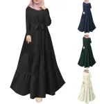 New-Muslim-Elegant-Abaya-Cuff-Beading-Islam-Black-Dress-Dubai-Long-Woman-Evening-Robe-Kaftan-Moroccan-4