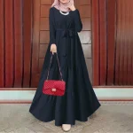 New-Muslim-Elegant-Abaya-Cuff-Beading-Islam-Black-Dress-Dubai-Long-Woman-Evening-Robe-Kaftan-Moroccan