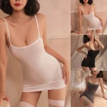 New-Women-Sexy-Suspender-Ice-Silk-Sheer-Mesh-Tight-Fitting-Mini-Dress-Bodycon-See-Through-Nightwear-4