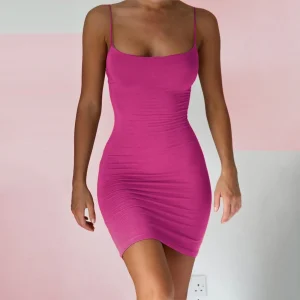 Sexy-Spaghetti-Strap-Camisole-Mini-Dress-Women-Bodycon-Club-Party-Dresses-2024-Summer-New-Pure-Color-3