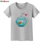 BGtomato-T-shirt-goldfish-and-cat-shirt-cartoon-lovely-cute-t-shirt-women-New-style-kawaii