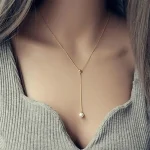 Choker-Necklace-Exquisite-Adjustable-Neck-Chains-Single-Faux-Pearl-Pendant-Chain-Necklace-Women-Clavicle-Chain-Jewelry